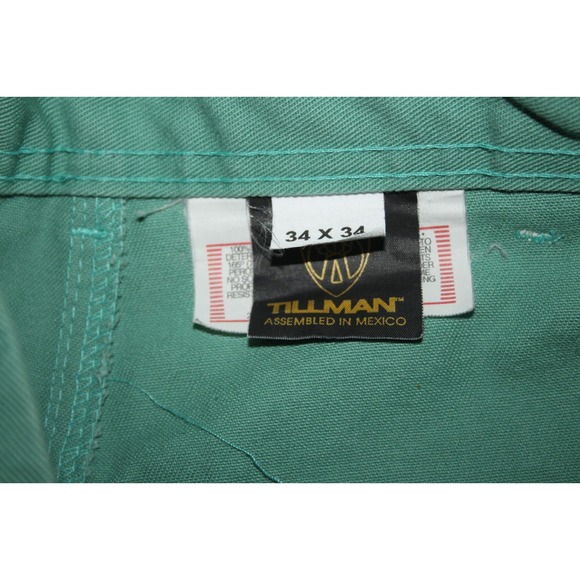 TILLMAN WESTEX FR-7A Men's 34 X 34 Green Flame Resistant Cotton Work Pants - Picture 4 of 7